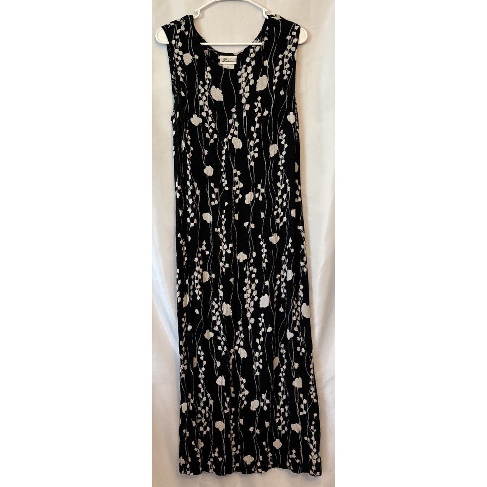 Vintage Darian Black/white Floral Maxi Dress Size 16